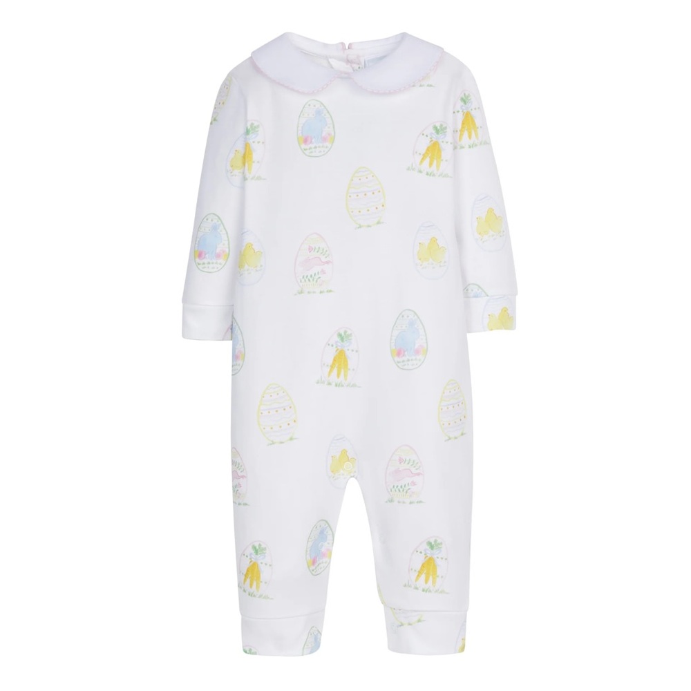 Little English 100% Pima Cotton Easter Eggs Printed Playsuit Sz 18M